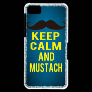 Coque Blackberry Z10 Keep Calm and Mustach Bleu
