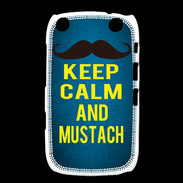 Coque Blackberry Curve 9320 Keep Calm and Mustach Bleu