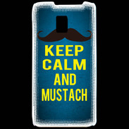 Coque LG P990 Keep Calm and Mustach Bleu