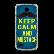 Coque Samsung Galaxy S4mini Keep Calm and Mustach Bleu