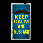 Coque Nokia Lumia 520 Keep Calm and Mustach Bleu