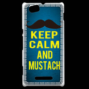 Coque Sony Xperia M Keep Calm and Mustach Bleu