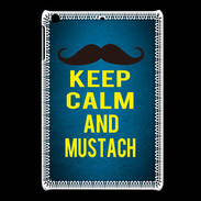 Coque iPadMini Keep Calm and Mustach Bleu