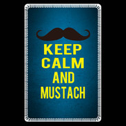 Etui carte bancaire Keep Calm and Mustach Bleu