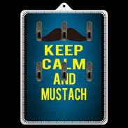 Porte clés Keep Calm and Mustach Bleu