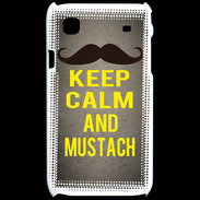 Coque Samsung Galaxy S Keep Calm and Mustach Gris