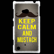 Coque Nokia Lumia 720 Keep Calm and Mustach Gris
