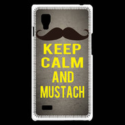 Coque LG Optimus L9 Keep Calm and Mustach Gris