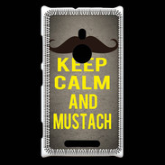 Coque Nokia Lumia 925 Keep Calm and Mustach Gris