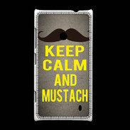 Coque Nokia Lumia 520 Keep Calm and Mustach Gris