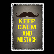 Coque iPadMini Keep Calm and Mustach Gris