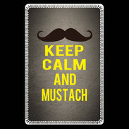 Etui carte bancaire Keep Calm and Mustach Gris