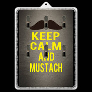 Porte clés Keep Calm and Mustach Gris