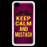 Coque iPhone 4 / iPhone 4S Keep Calm and Mustach Rose