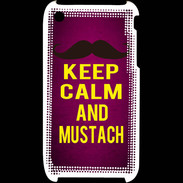 Coque iPhone 3G / 3GS Keep Calm and Mustach Rose