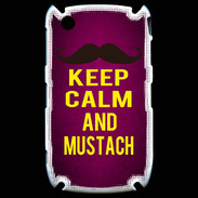 Coque Blackberry 8520 Keep Calm and Mustach Rose