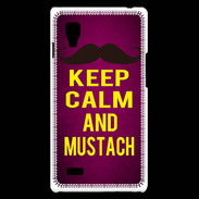 Coque LG Optimus L9 Keep Calm and Mustach Rose