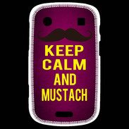 Coque Blackberry Bold 9900 Keep Calm and Mustach Rose
