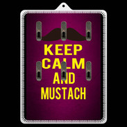 Porte clés Keep Calm and Mustach Rose