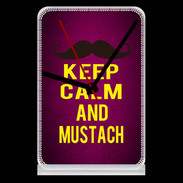 Pendule de bureau Keep Calm and Mustach Rose