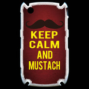 Coque Blackberry 8520 Keep Calm and Mustach Rouge