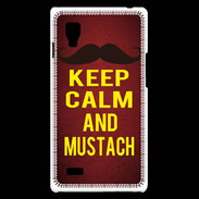 Coque LG Optimus L9 Keep Calm and Mustach Rouge