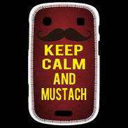Coque Blackberry Bold 9900 Keep Calm and Mustach Rouge