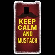Coque LG P990 Keep Calm and Mustach Rouge