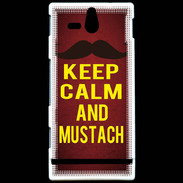 Coque Sony Xperia U Keep Calm and Mustach Rouge