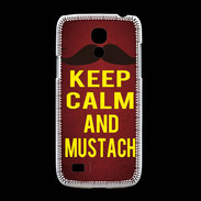 Coque Samsung Galaxy S4mini Keep Calm and Mustach Rouge
