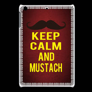 Coque iPadMini Keep Calm and Mustach Rouge