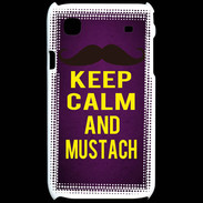 Coque Samsung Galaxy S Keep Calm and Mustach Violet