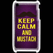 Coque iPhone 3G / 3GS Keep Calm and Mustach Violet