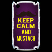 Coque Blackberry 8520 Keep Calm and Mustach Violet