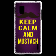 Coque LG Optimus G Keep Calm and Mustach Violet