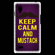 Coque LG Optimus L9 Keep Calm and Mustach Violet