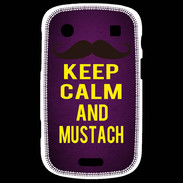 Coque Blackberry Bold 9900 Keep Calm and Mustach Violet