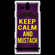 Coque Sony Xperia U Keep Calm and Mustach Violet