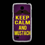 Coque Samsung Galaxy S4mini Keep Calm and Mustach Violet