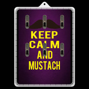 Porte clés Keep Calm and Mustach Violet