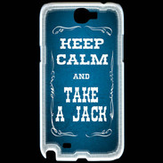 Coque Samsung Galaxy Note 2 Keep Calm and Take Jack Bleu