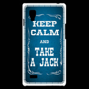 Coque LG Optimus L9 Keep Calm and Take Jack Bleu