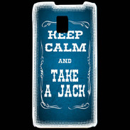 Coque LG P990 Keep Calm and Take Jack Bleu