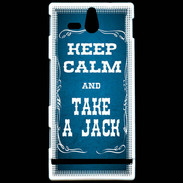 Coque Sony Xperia U Keep Calm and Take Jack Bleu