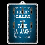 Porte clés Keep Calm and Take Jack Bleu