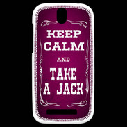Coque HTC One SV Keep Calm and Take Jack Rose