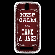 Coque HTC One SV Keep Calm and Take Jack Rouge