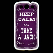 Coque Samsung Galaxy S3 Keep Calm and Take Jack Violet