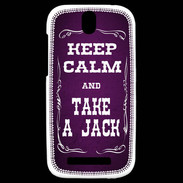 Coque HTC One SV Keep Calm and Take Jack Violet