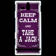 Coque Sony Xperia U Keep Calm and Take Jack Violet